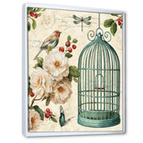 Blue Cottage Bird, Birdcage and Apple Blossoms II