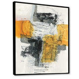 Abstract Composition of Glamorous Yellow and Black Framed Canvas Vibrant Black - 1.5 Thick