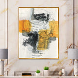 Abstract Composition of Glamorous Yellow and Black Framed Canvas Vibrant Gold - 1.5 Thick