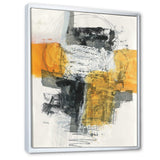 Abstract Composition of Glamorous Yellow and Black Framed Canvas Matte White - 1.5 Thick