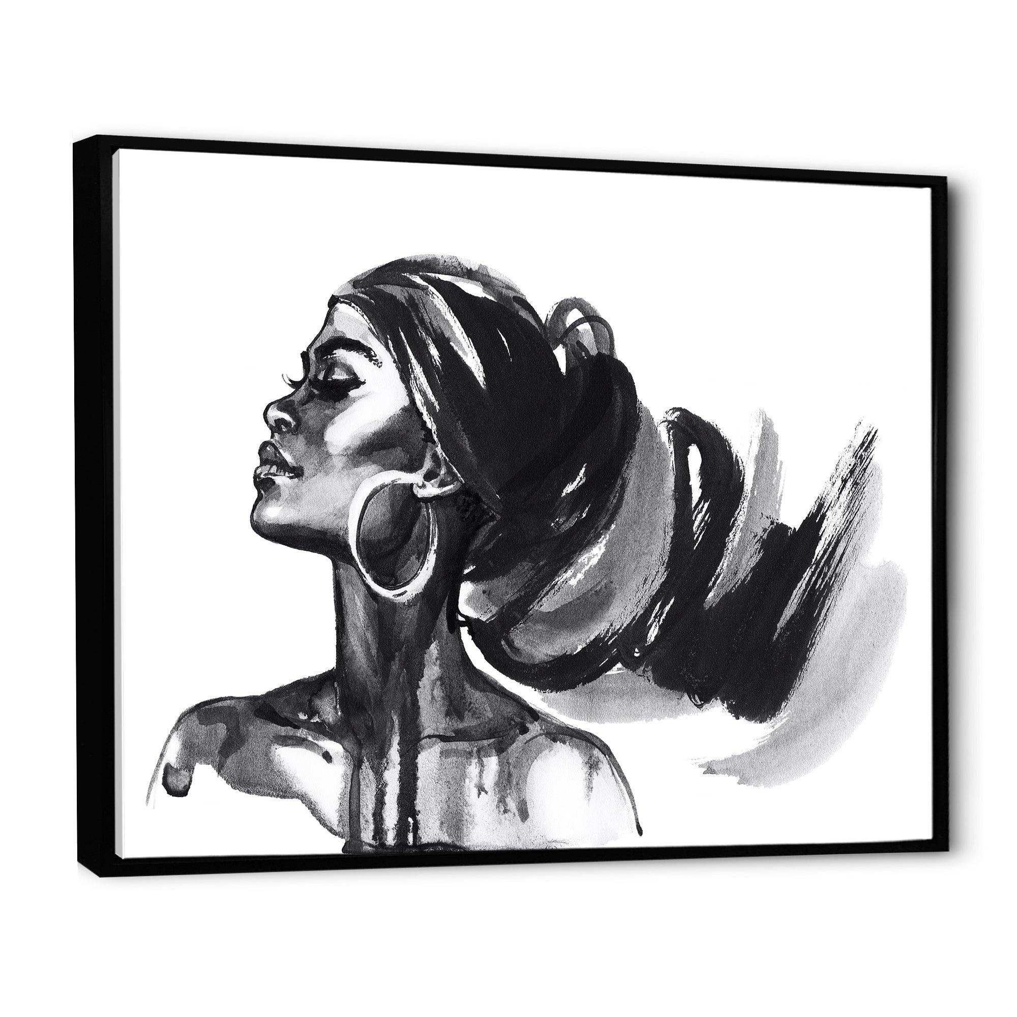 Monochrome Portrait of African American Woman IV