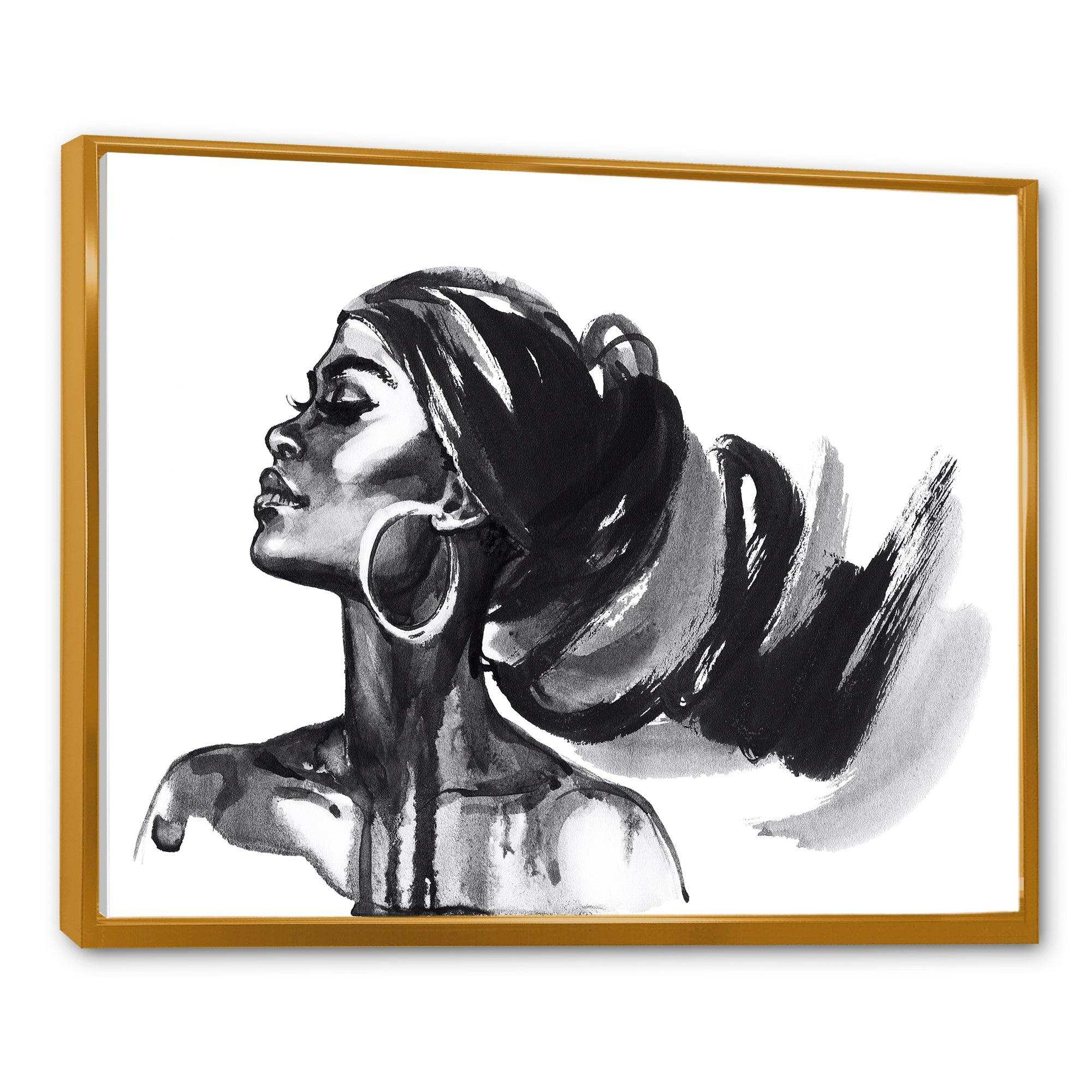 Monochrome Portrait of African American Woman IV