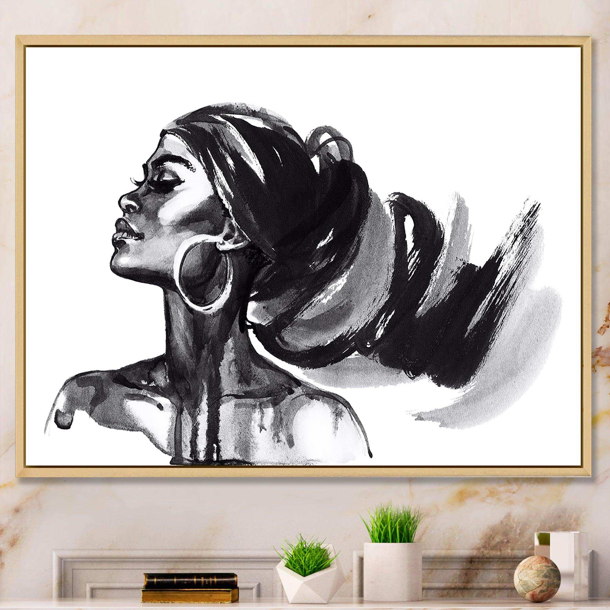 Monochrome Portrait of African American Woman IV