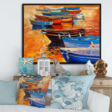 Boats In The Harbor During Warm Colourd Sunset I