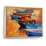 Boats In The Harbor During Warm Colourd Sunset I