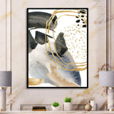 Pastel Abstract With Blue Black Beige & Gold Spots
