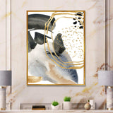 Pastel Abstract With Blue Black Beige & Gold Spots