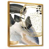 Pastel Abstract With Blue Black Beige & Gold Spots