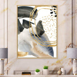 Pastel Abstract With Blue Black Beige & Gold Spots