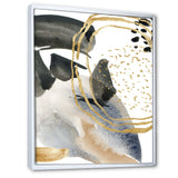 Pastel Abstract With Blue Black Beige & Gold Spots
