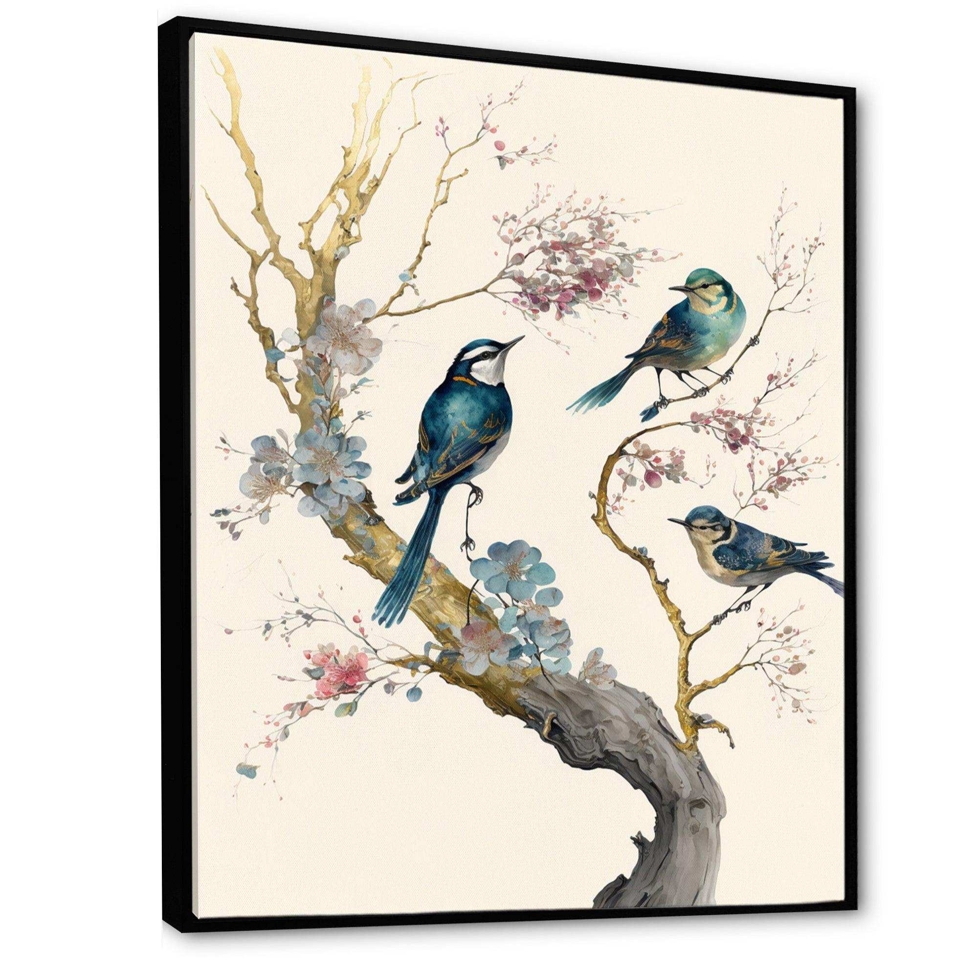 Multicolor Birds On Plum Blossoms Tree XII