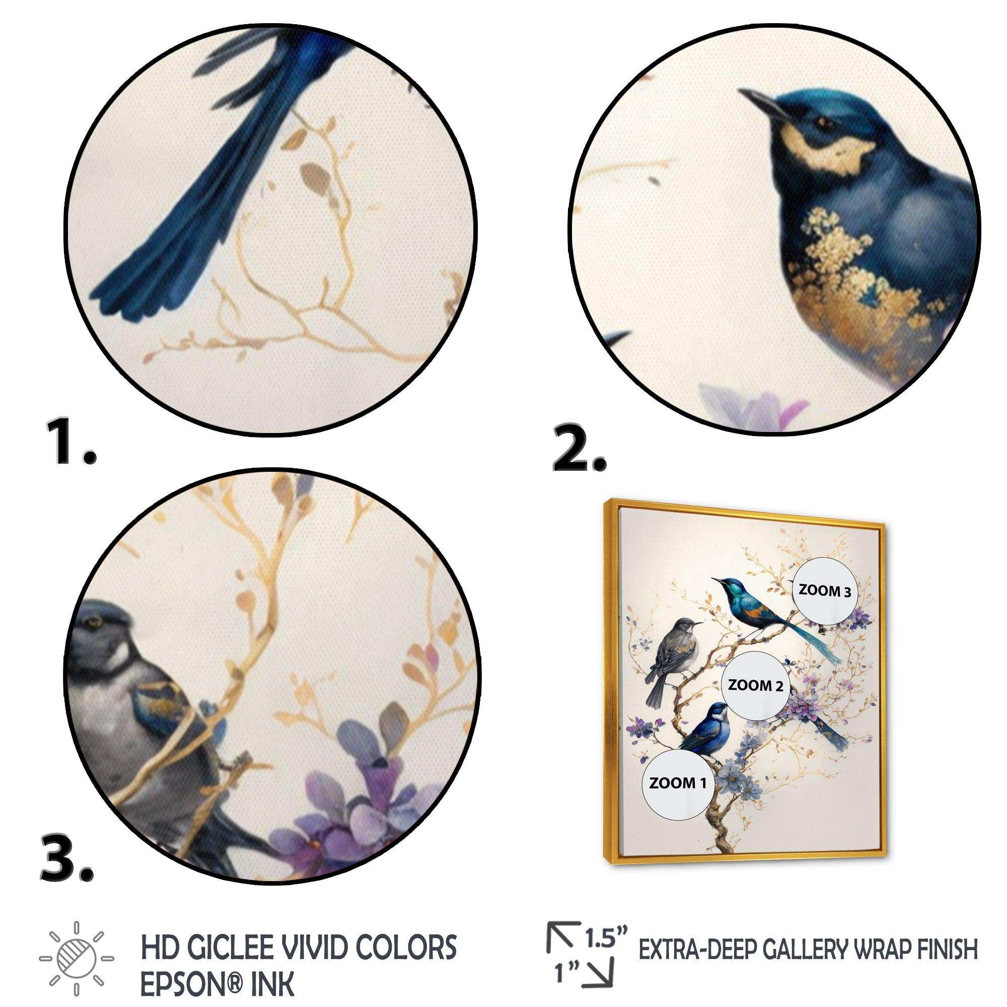 Multicolor Birds On Plum Blossoms Tree XVI