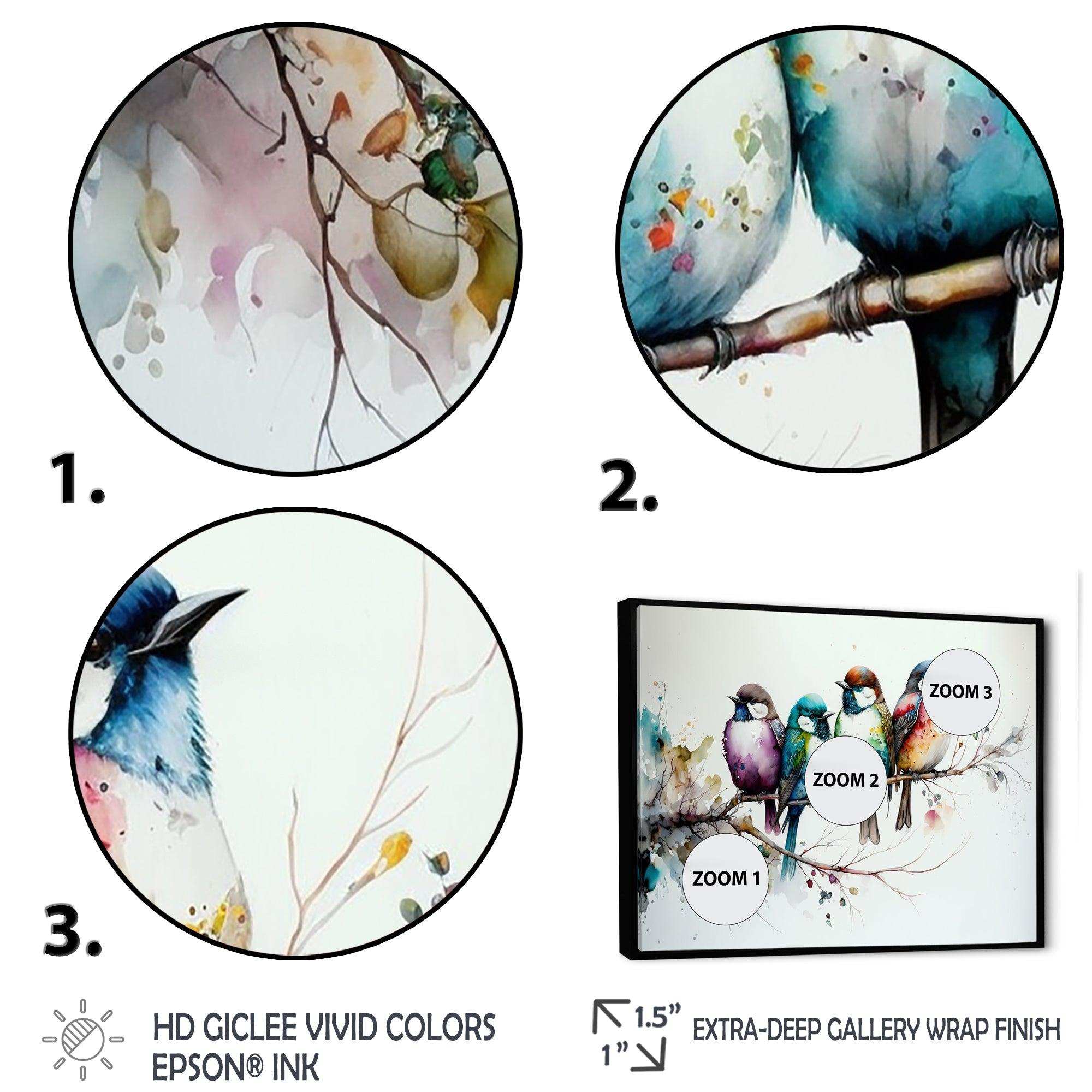 Multicolor Birds On Plum Blossoms Tree XVII