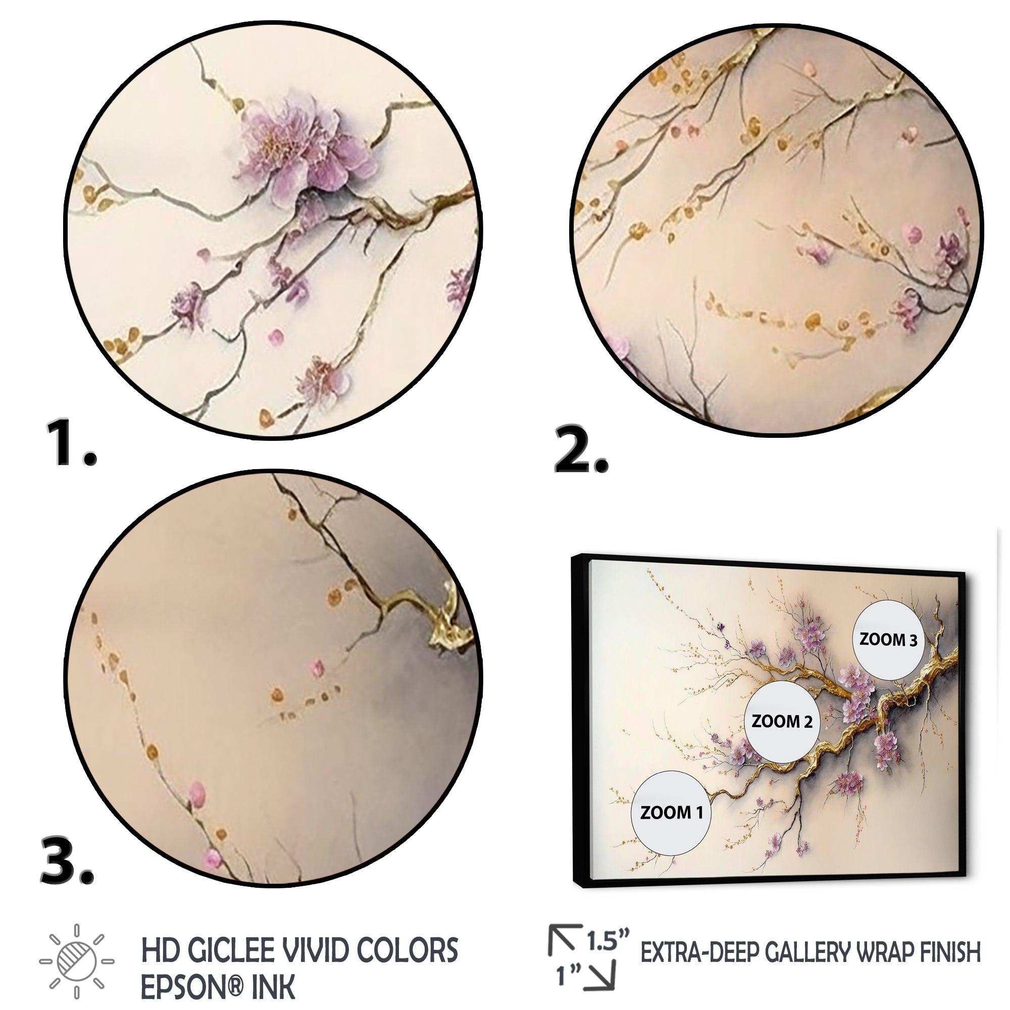 Pink And Plum Cherry Blossom Branch V