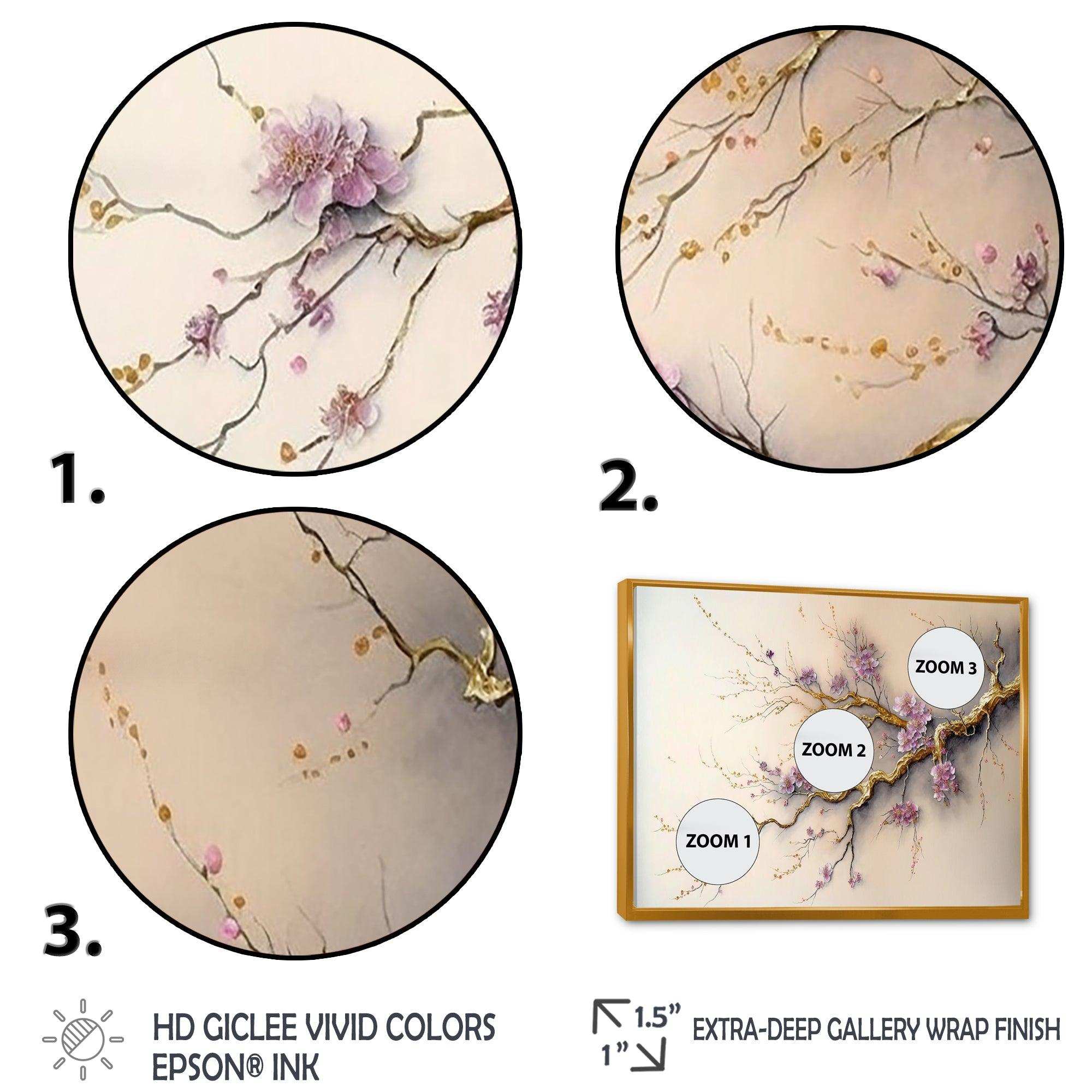 Pink And Plum Cherry Blossom Branch V