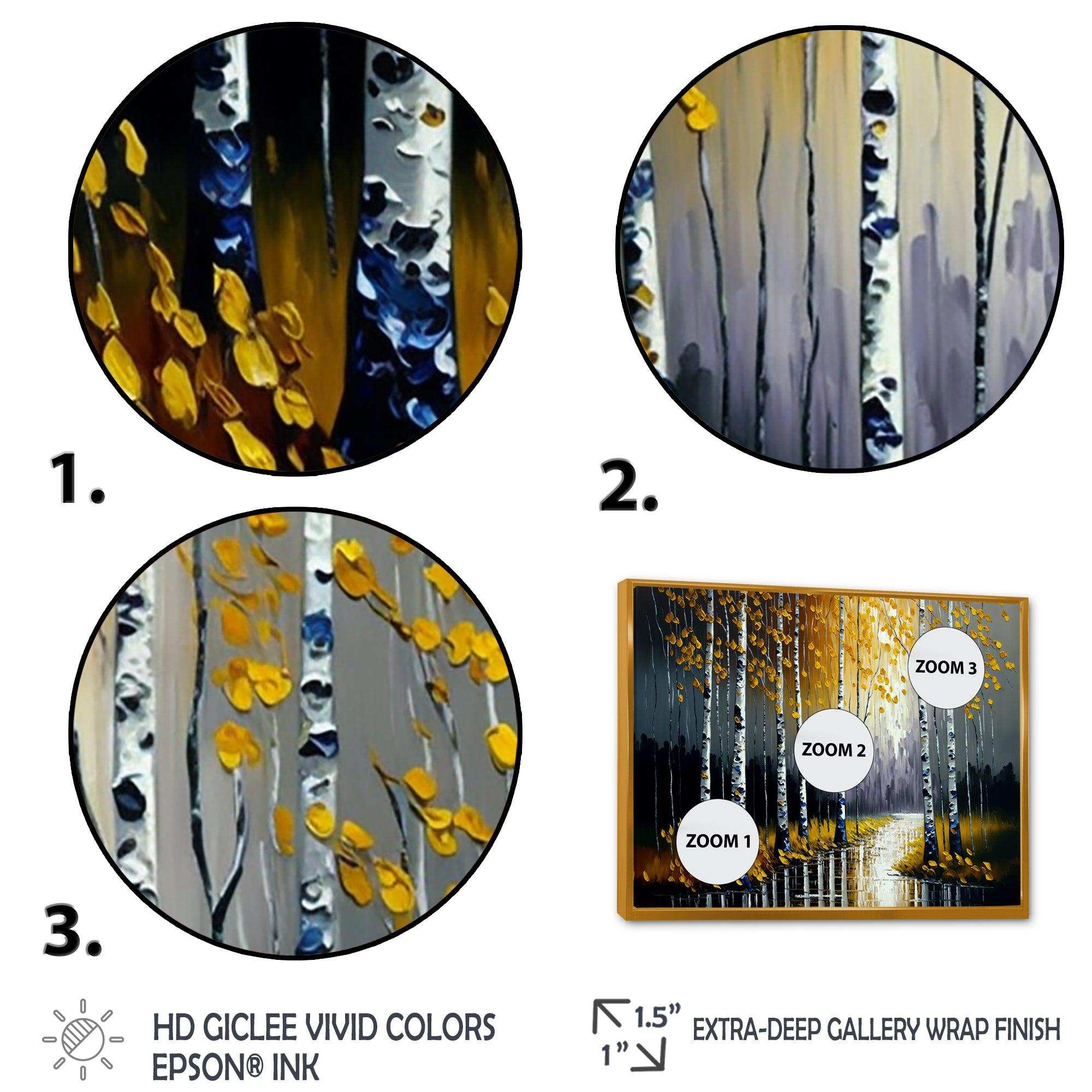 Monochrome Golden Birch Trees By The River II