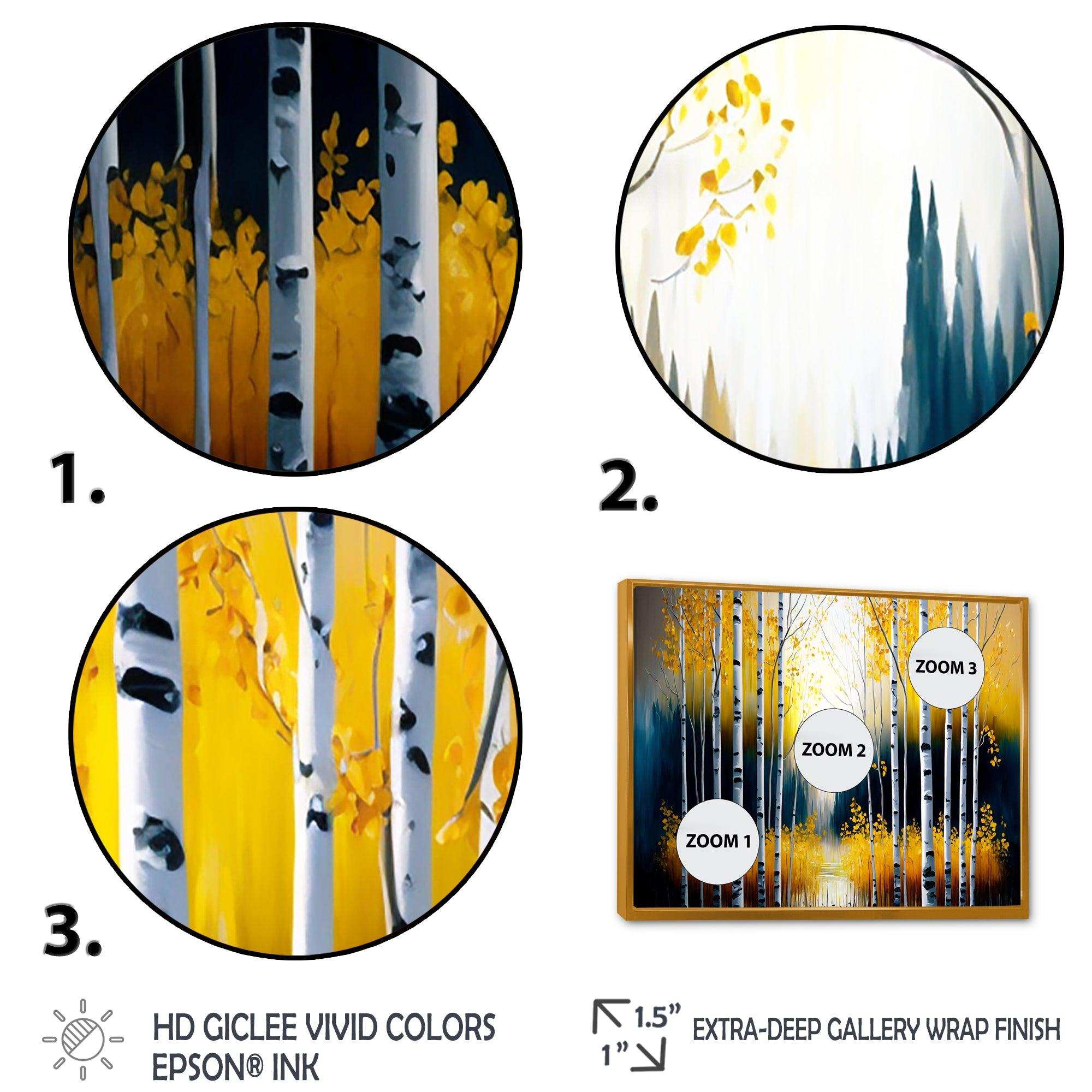 Monochrome Golden Birch Trees By The River III