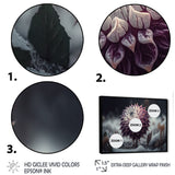 A Blooming Purple Dahlia Flower In Winter III Framed Canvas Vibrant Black - 1.5Thick