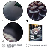 A Blooming Purple Dahlia Flower In Winter V Framed Canvas Vibrant Gold - 1.5Thick