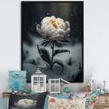 A Blooming White Peony Flower In Winter II Framed Canvas Vibrant Gold - 1.5Thick