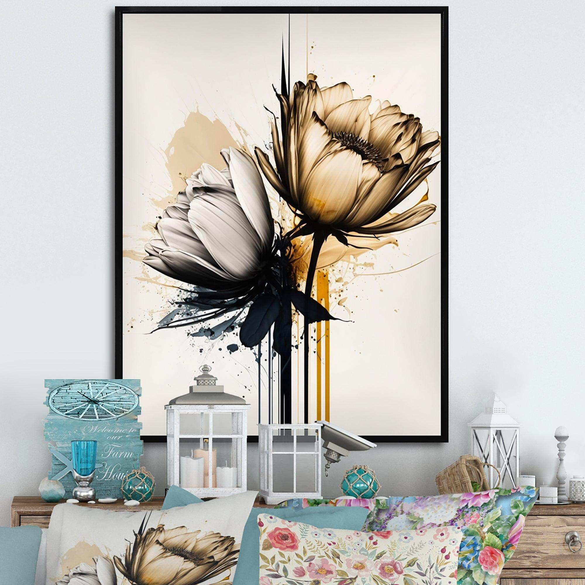 Yellow Daisy Flower On Abstract Fusion