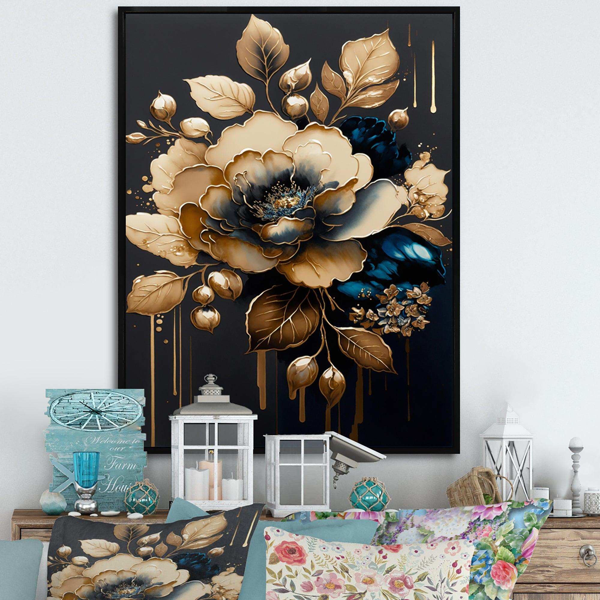 Blue And Gold Camellia I