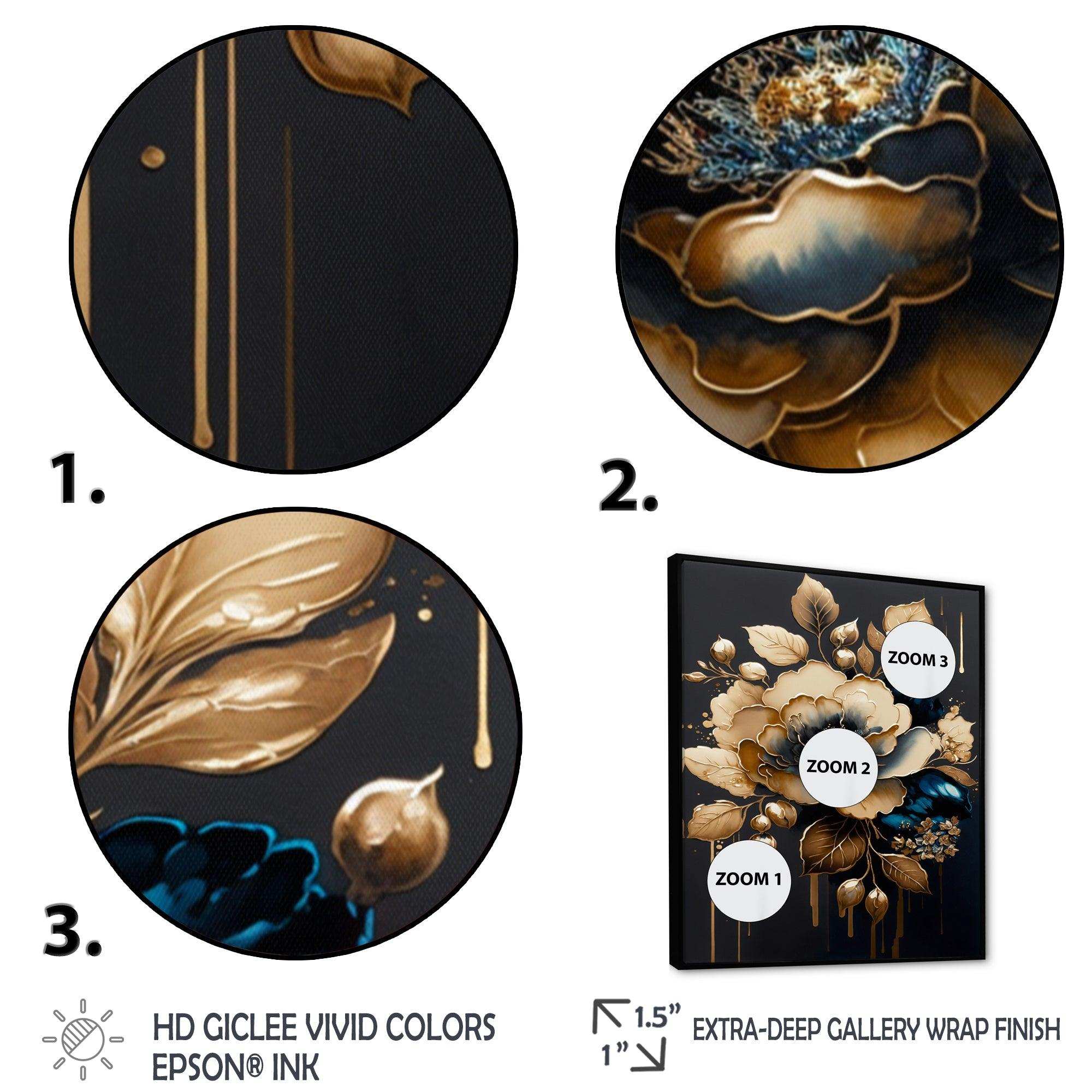 Blue And Gold Camellia I