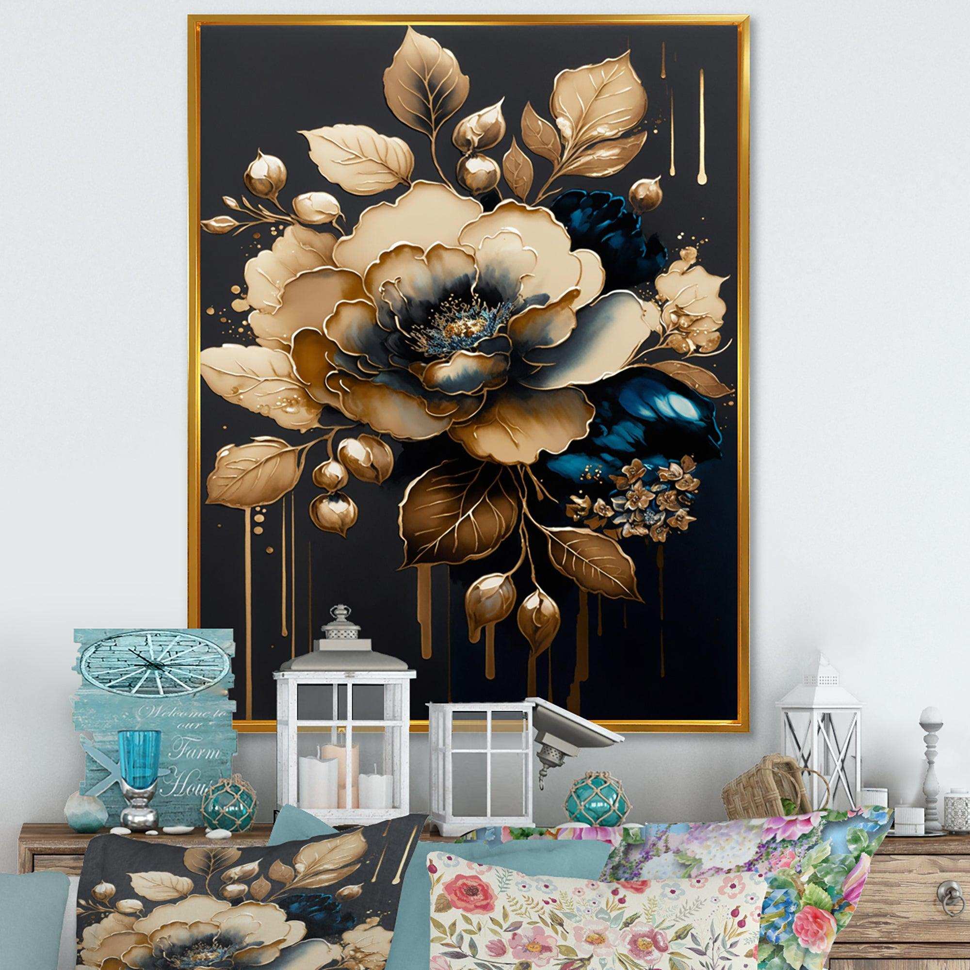 Blue And Gold Camellia I