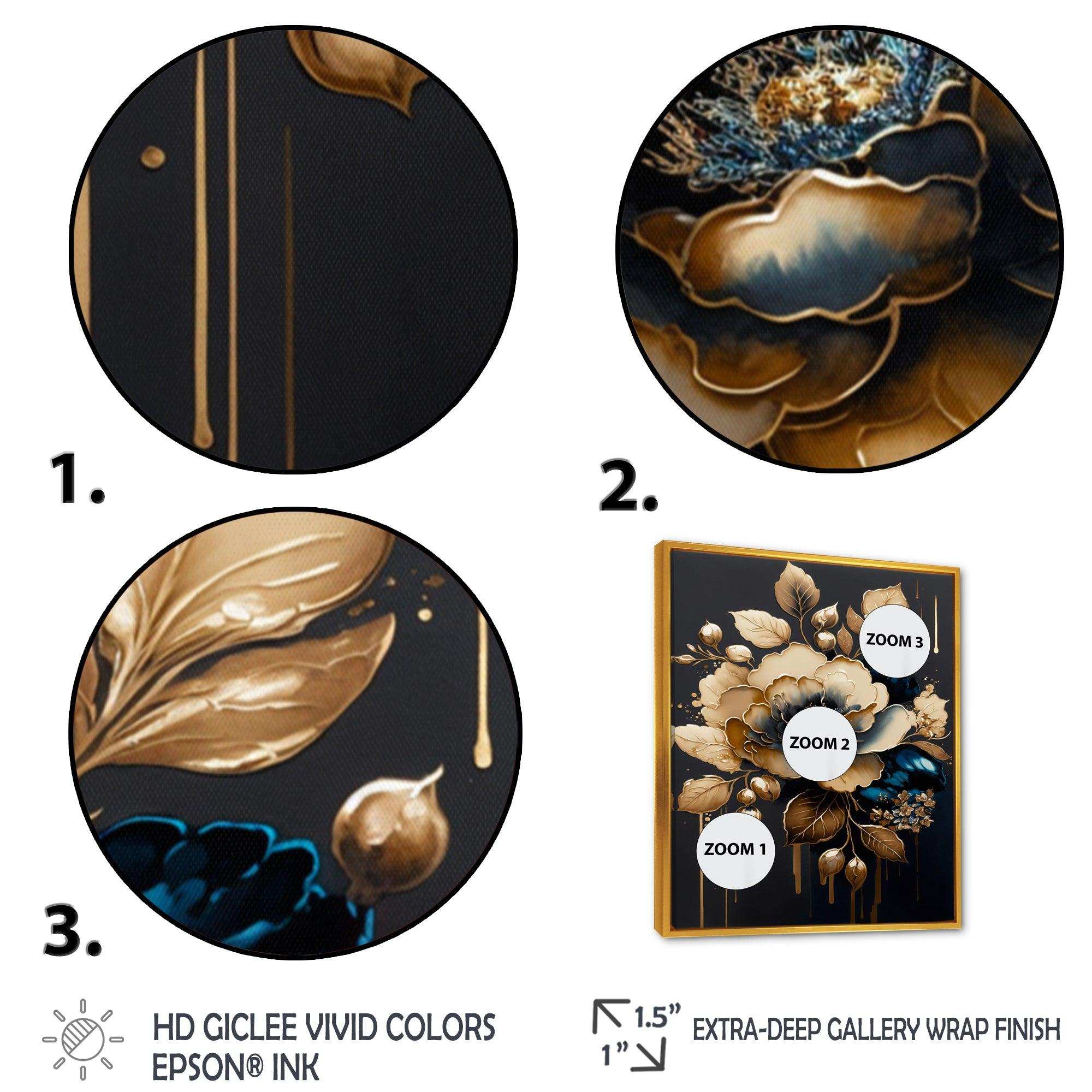 Blue And Gold Camellia I