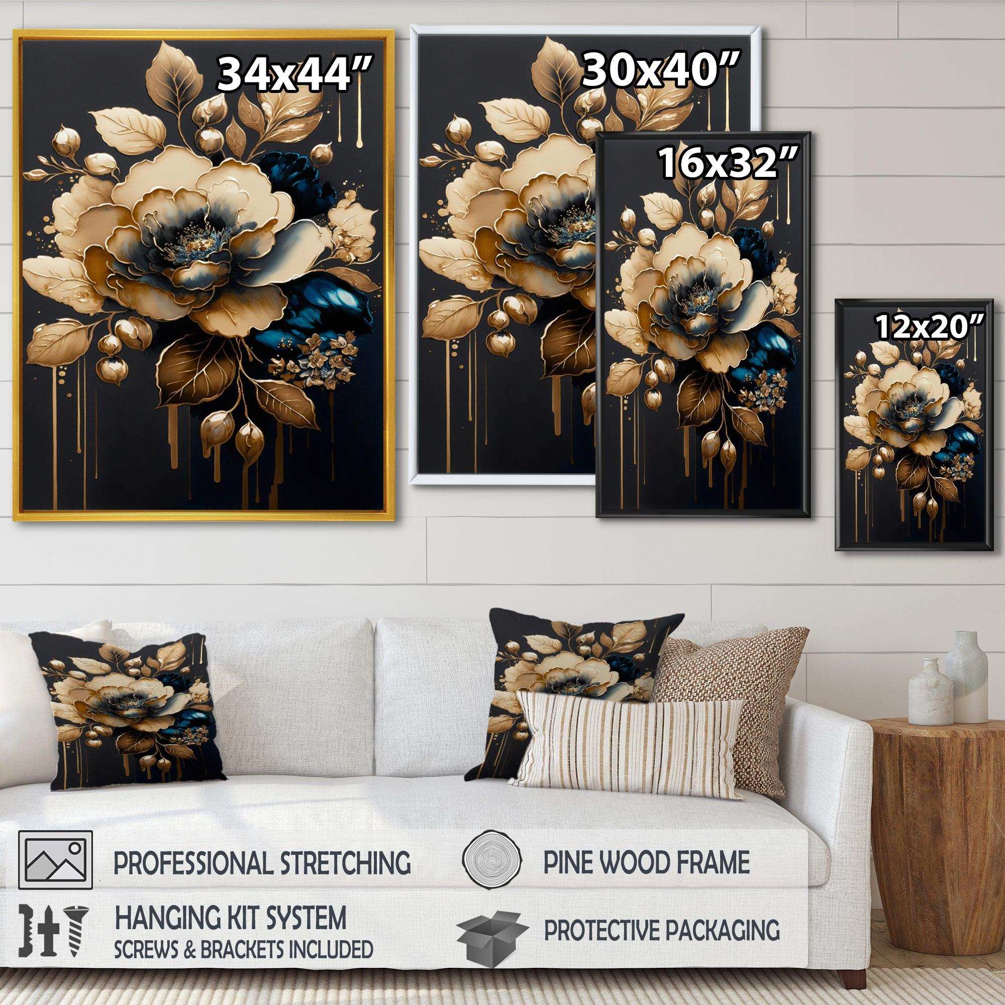 Blue And Gold Camellia I