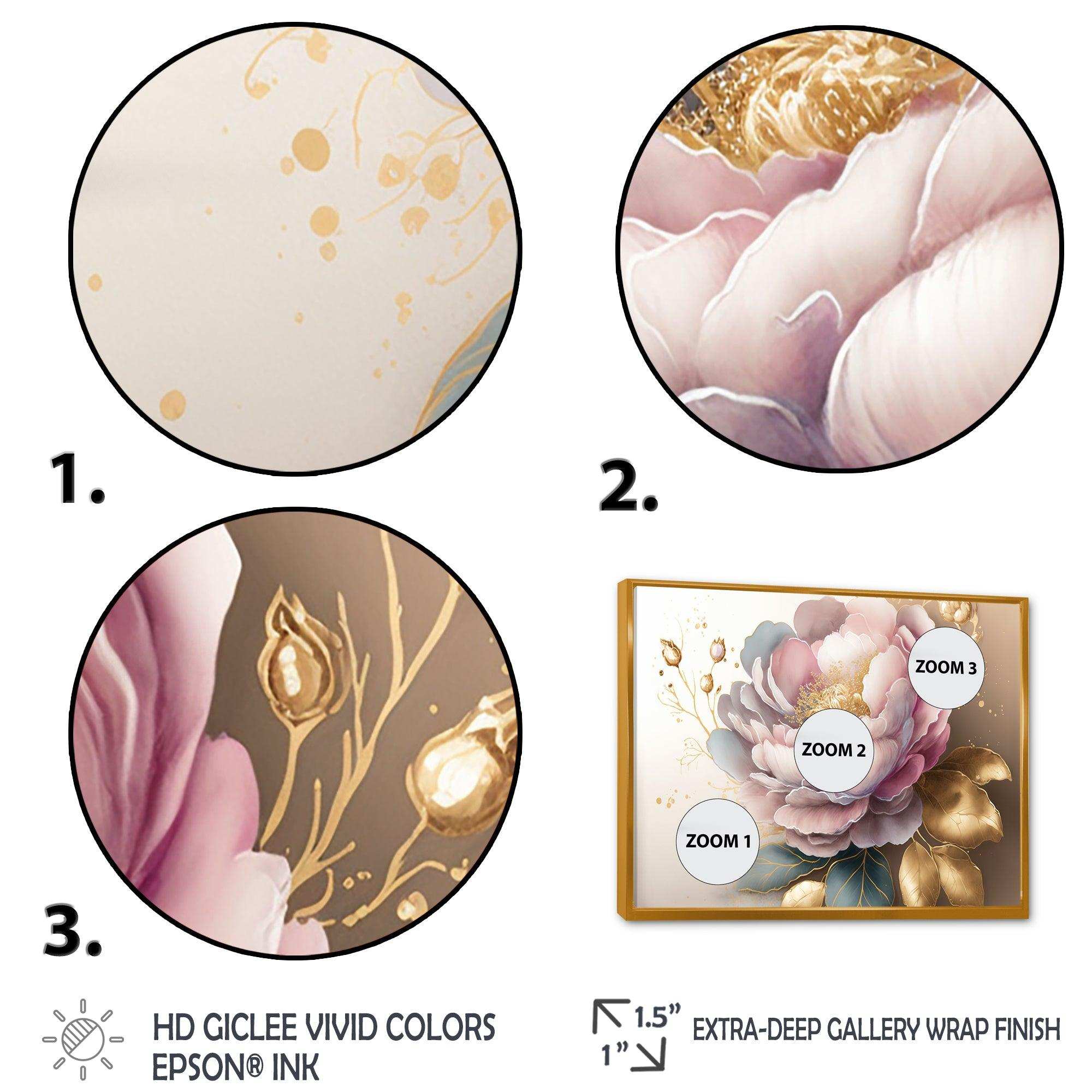 Pink And Gold Camellia Flower II