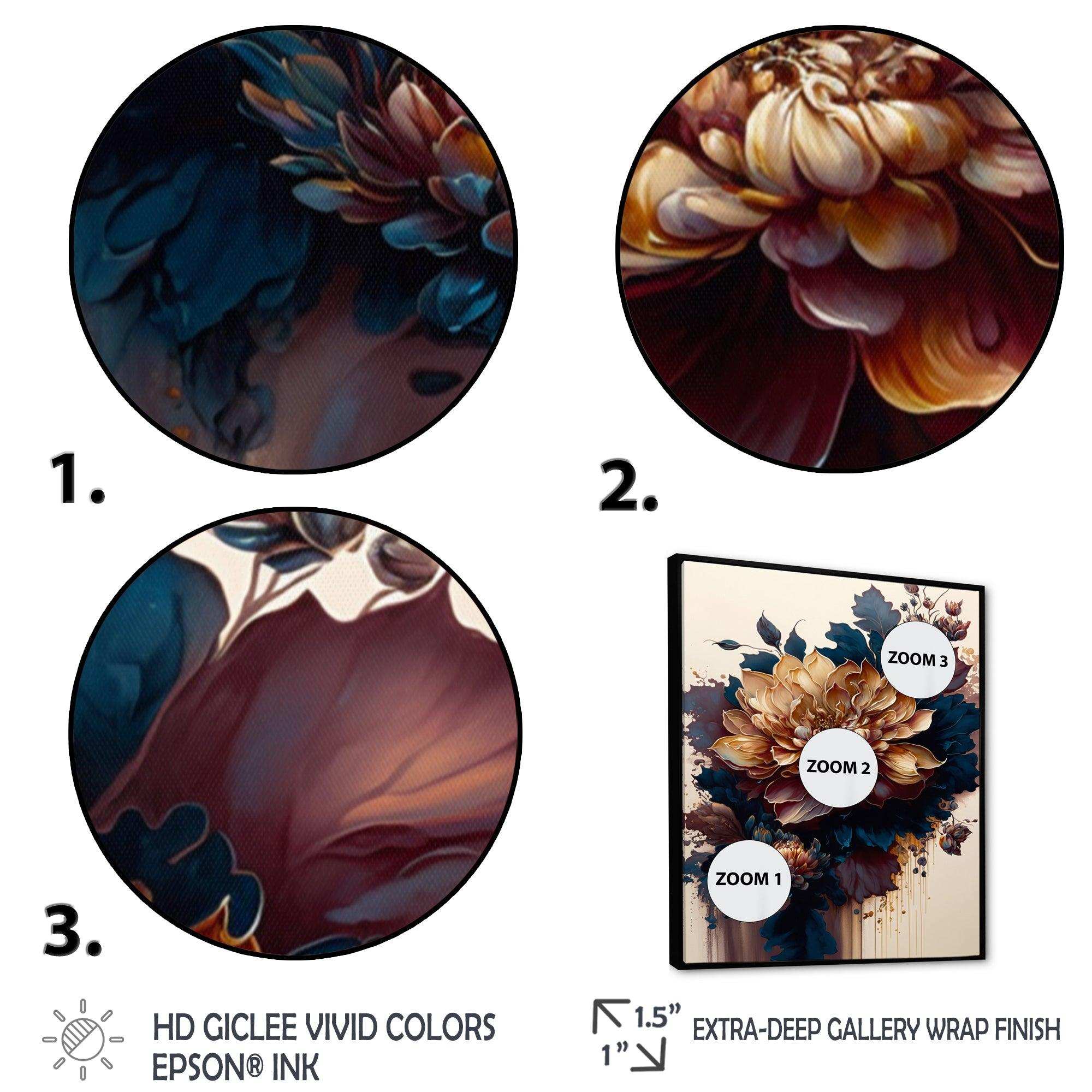 Burgundy And Blue Dahlia Bunch II