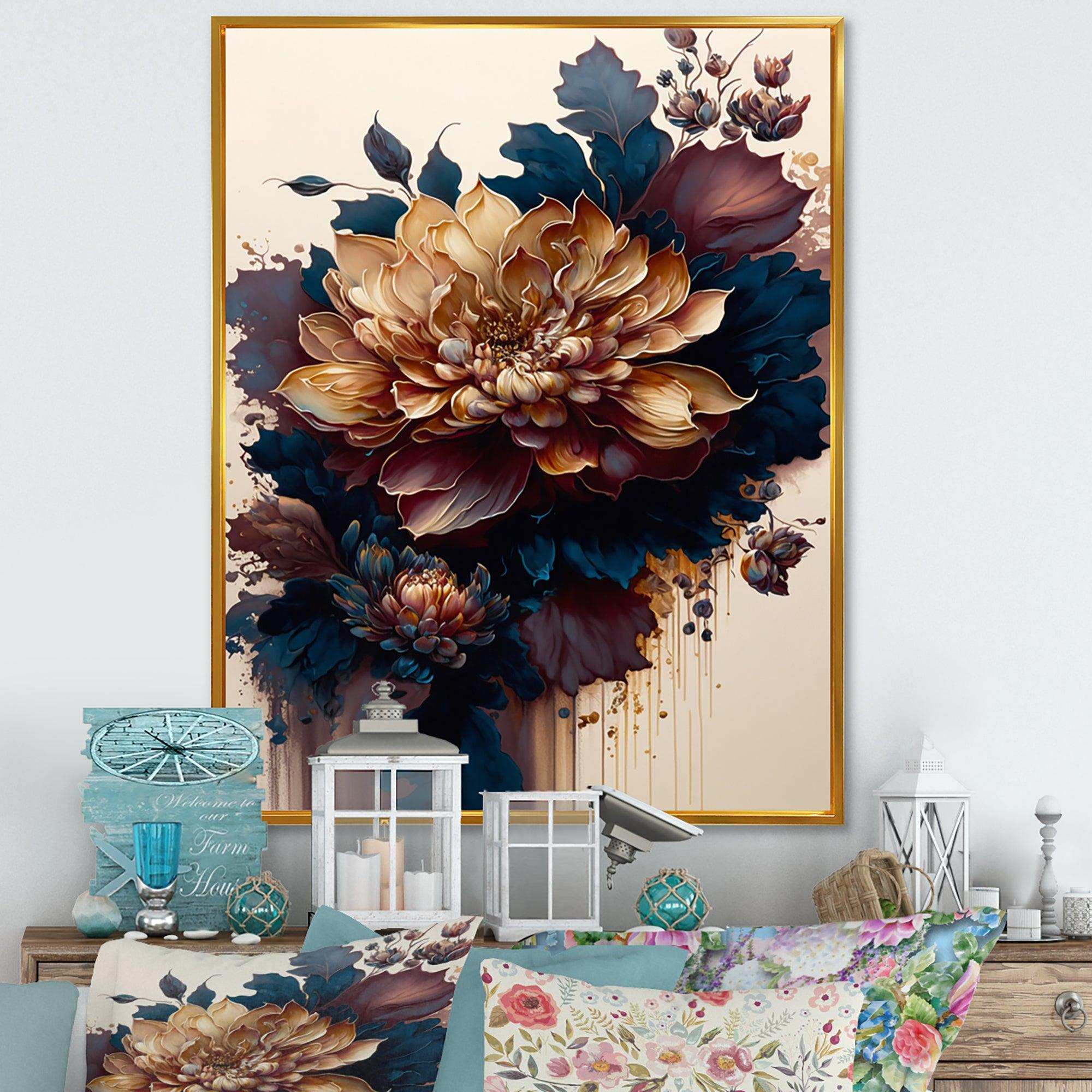 Burgundy And Blue Dahlia Bunch II