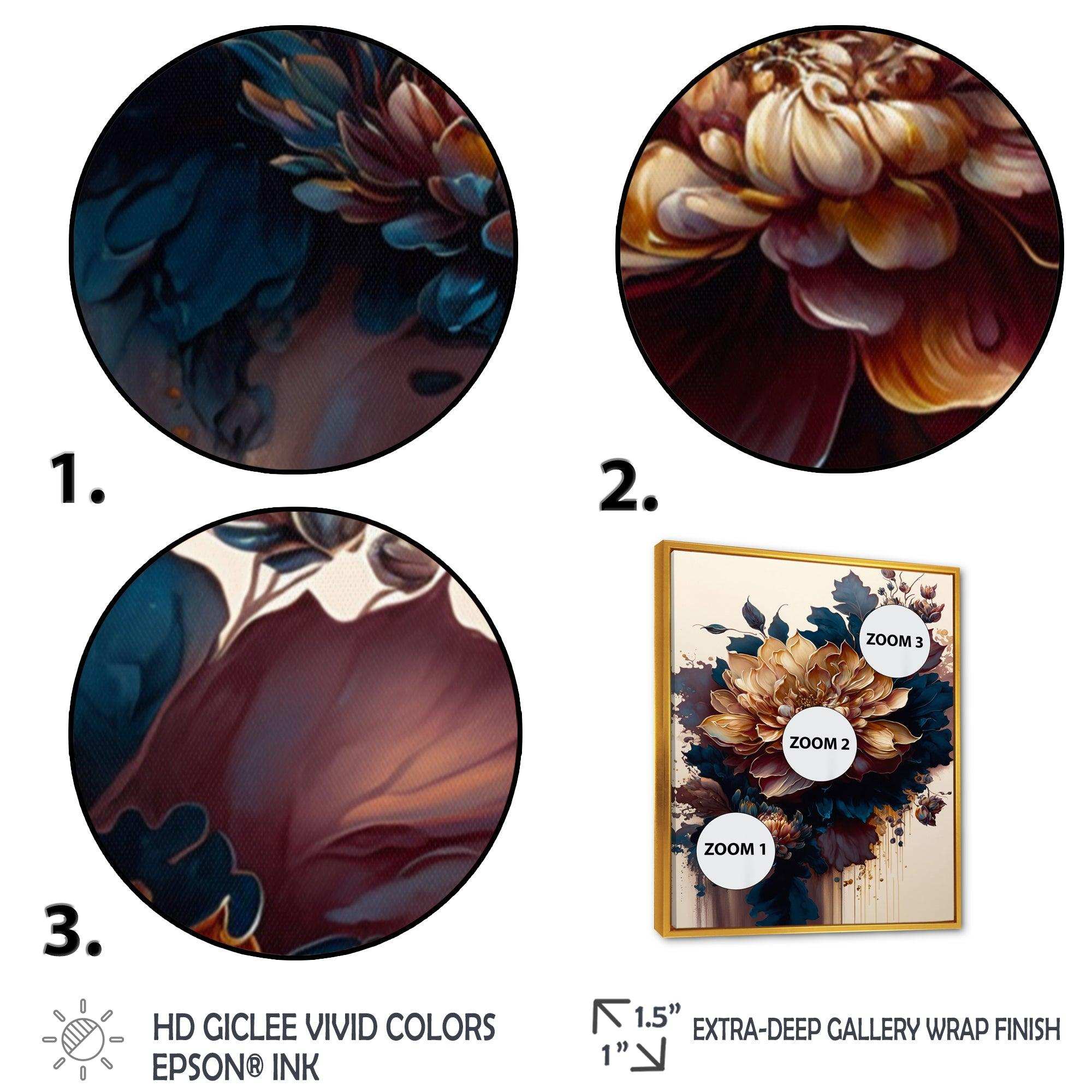 Burgundy And Blue Dahlia Bunch II