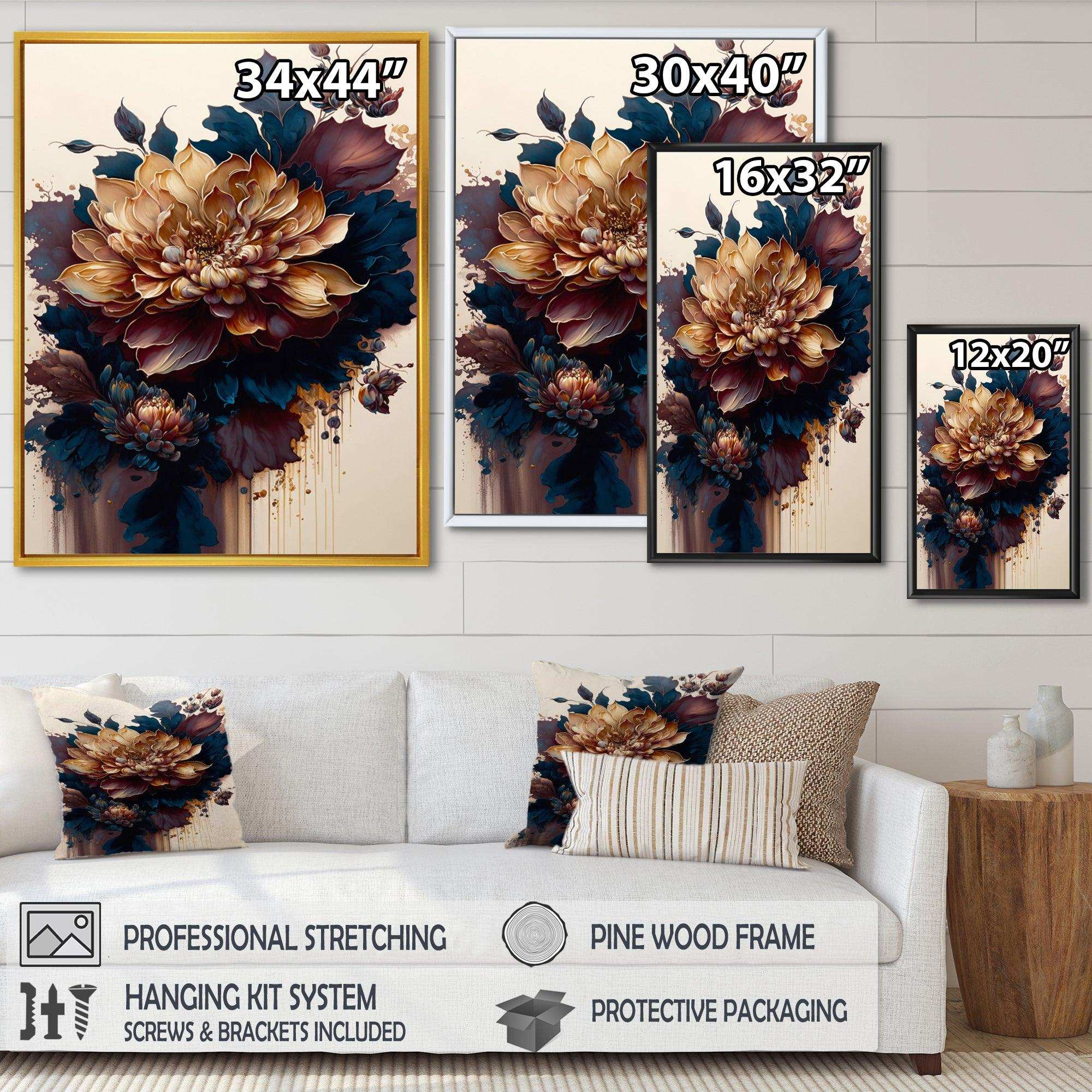 Burgundy And Blue Dahlia Bunch II