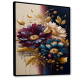 Burgundy And Blue Daisy Bunch III