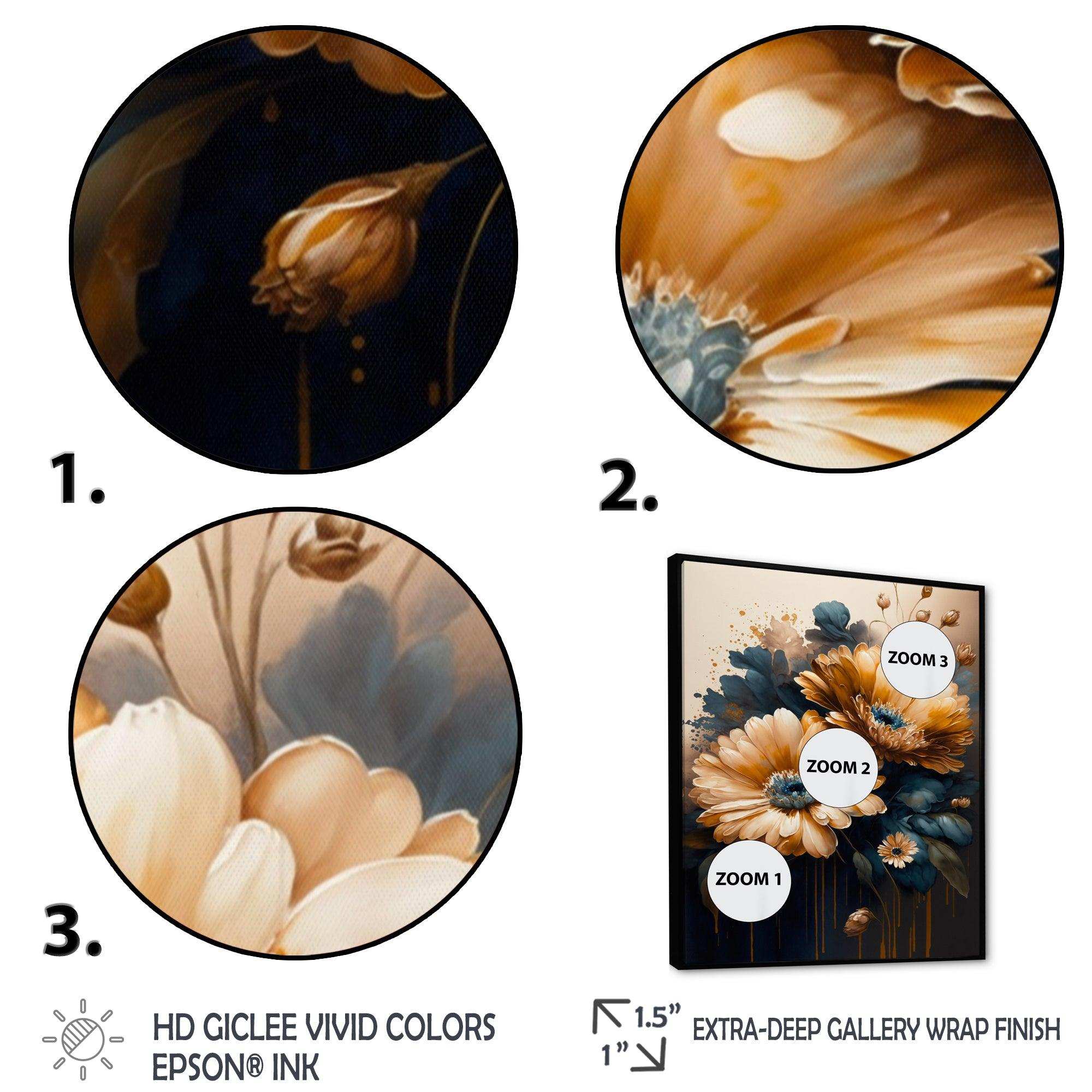 Light Orange And Dark Blue Daisy I