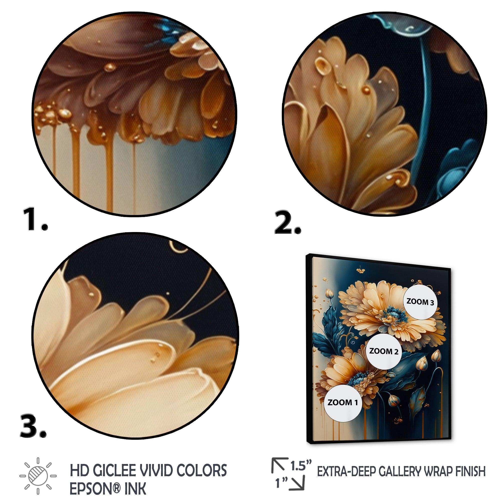 Light Orange And Dark Blue Daisy II