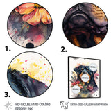 Cute Rottweilers Floral Art I