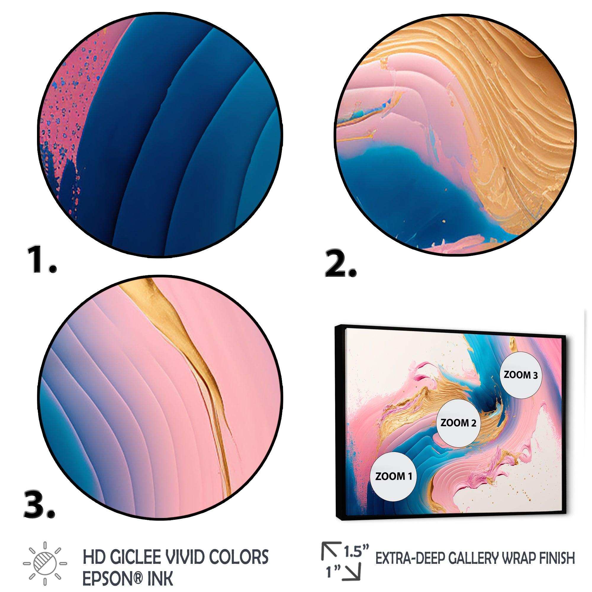 Pink And Gold Waves