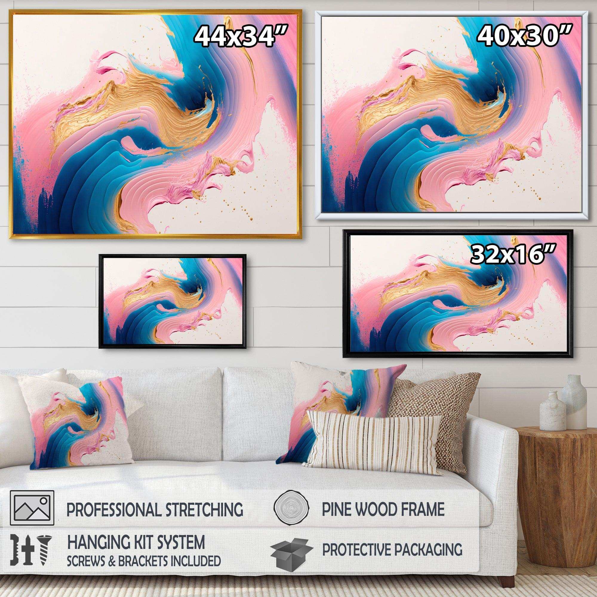 Pink And Gold Waves