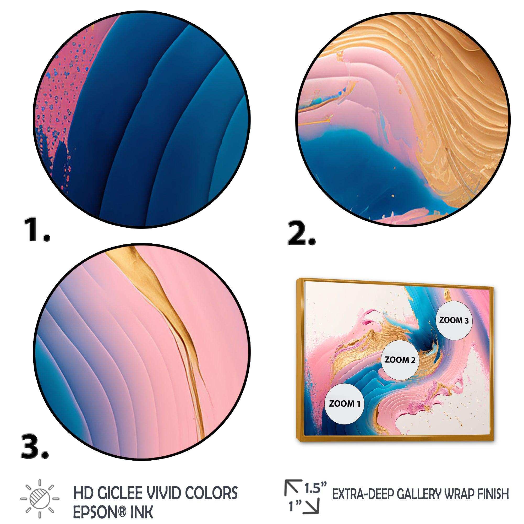 Pink And Gold Waves