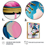 Pink And Blue Art Deco Army Shoes II