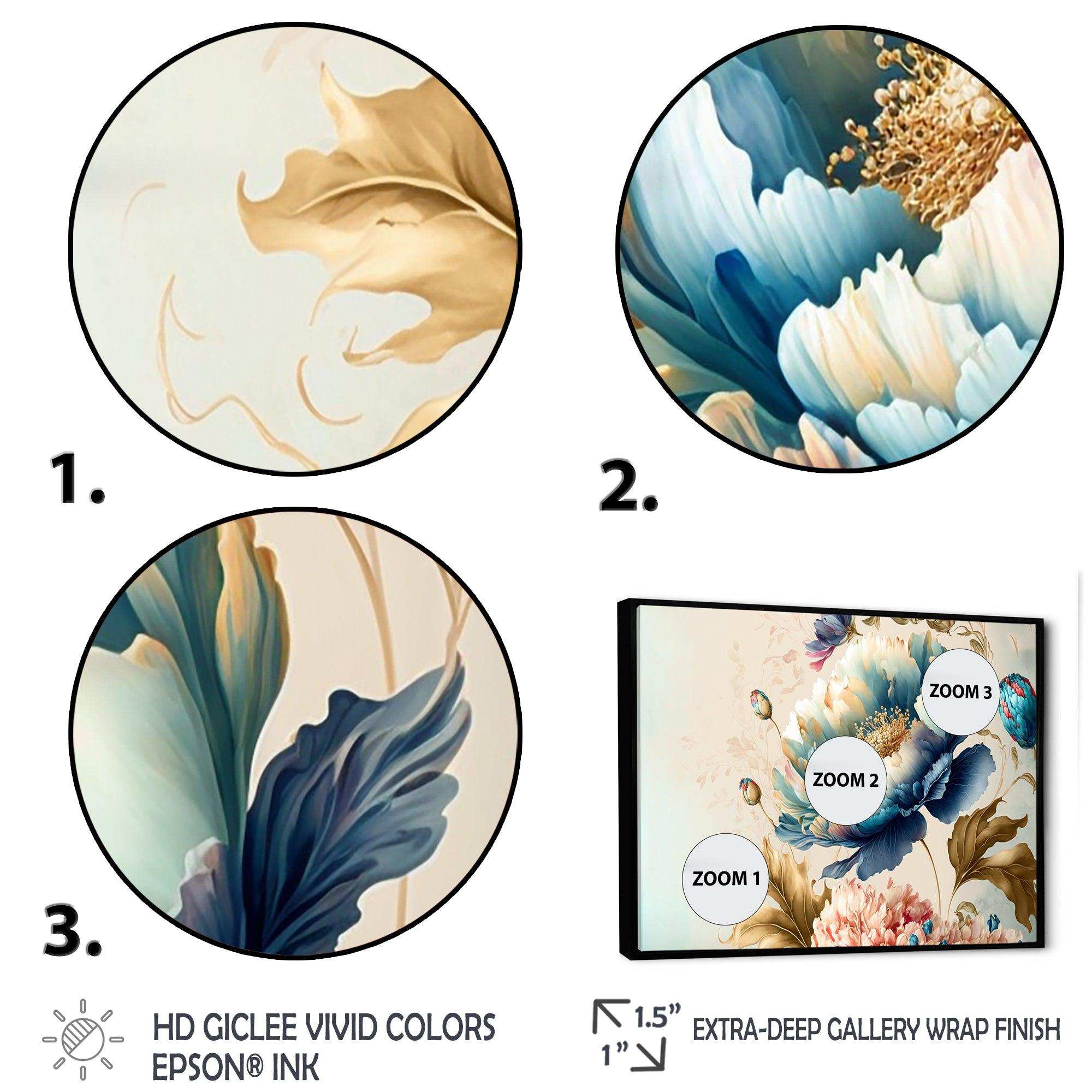 Blue And Gold Floral Bunch I