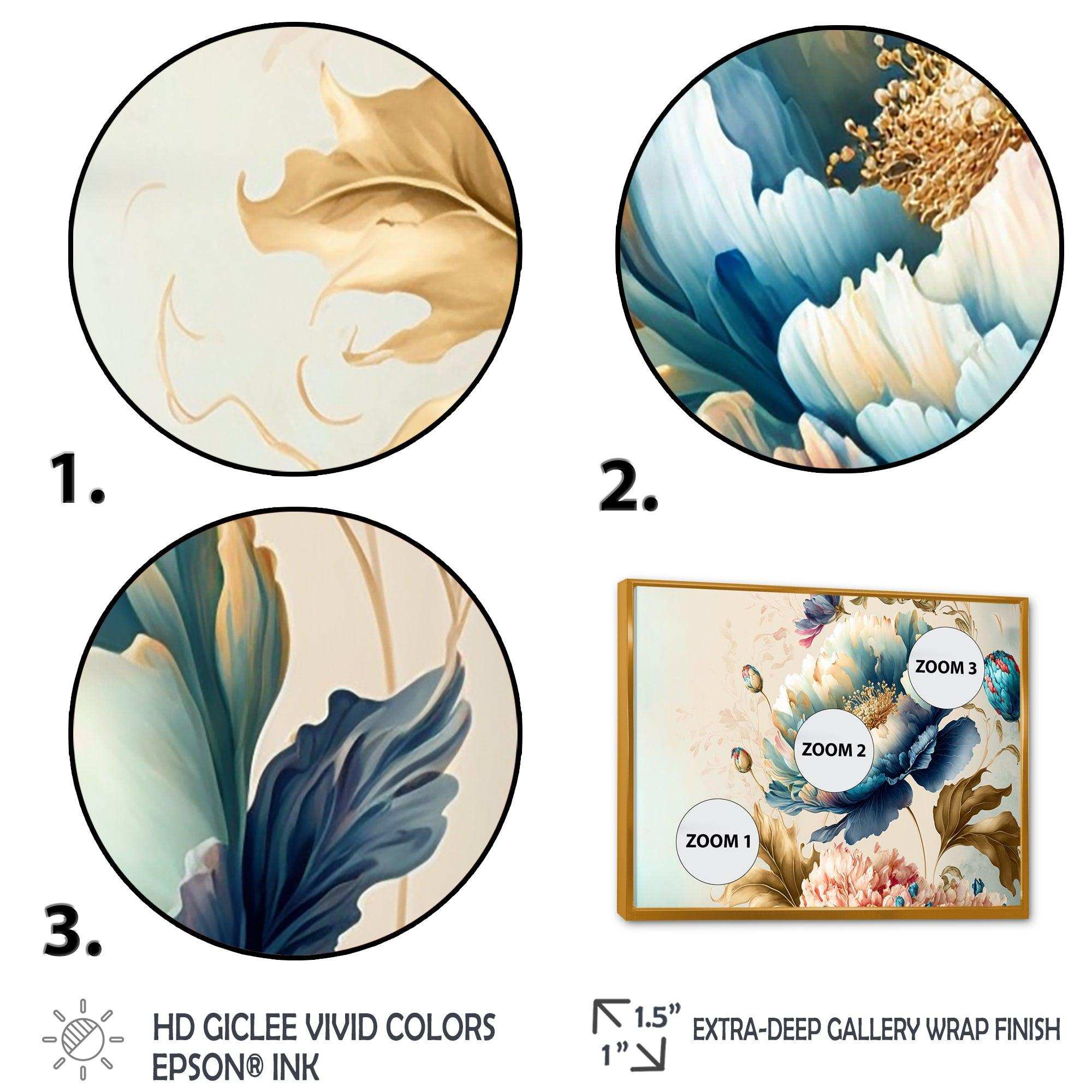 Blue And Gold Floral Bunch I