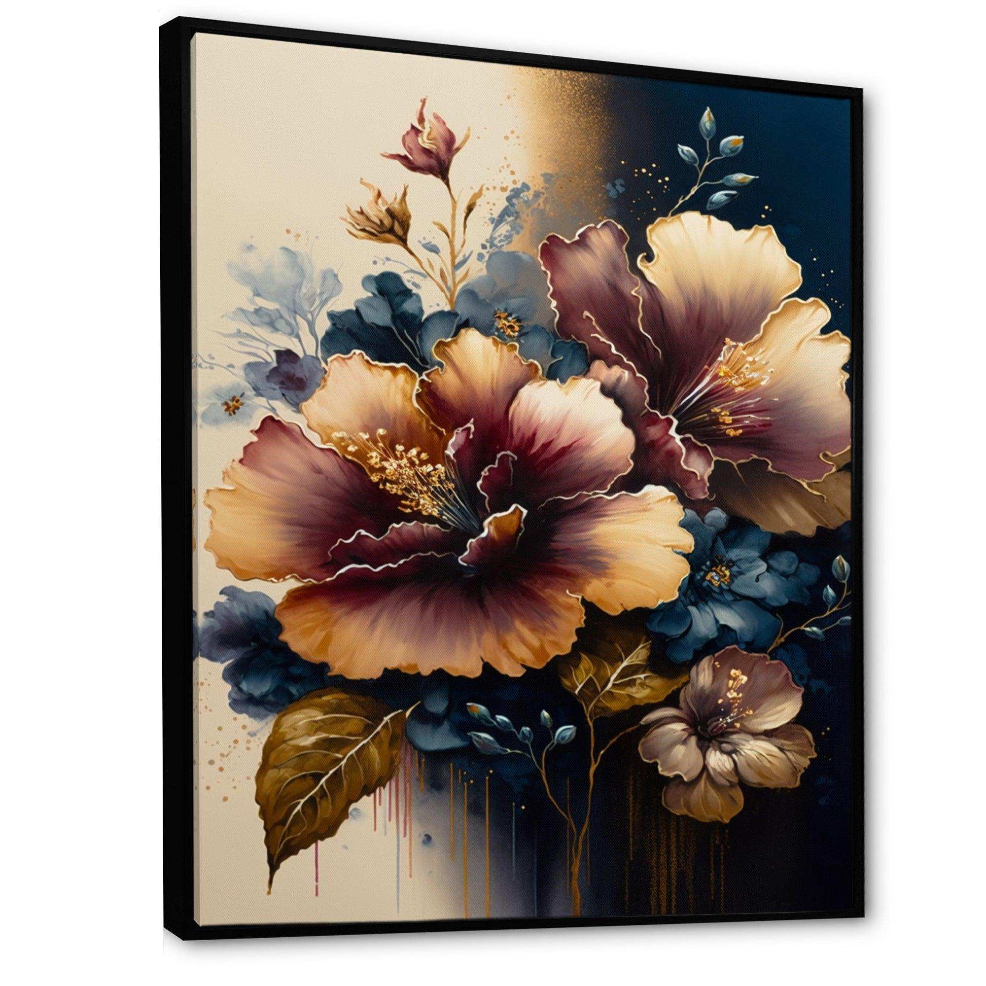 Burgundy And Blue Hibiscus Bunch I