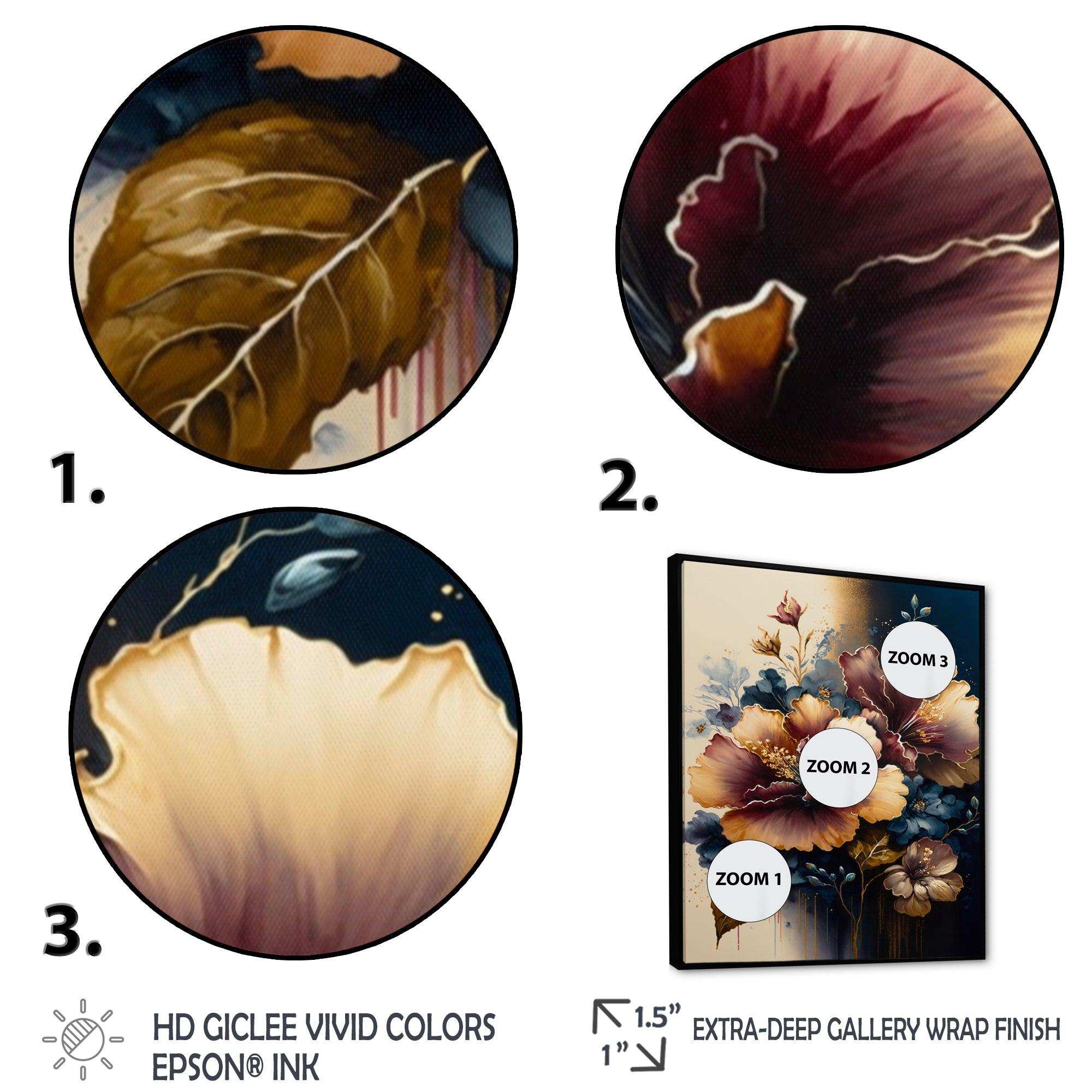 Burgundy And Blue Hibiscus Bunch I