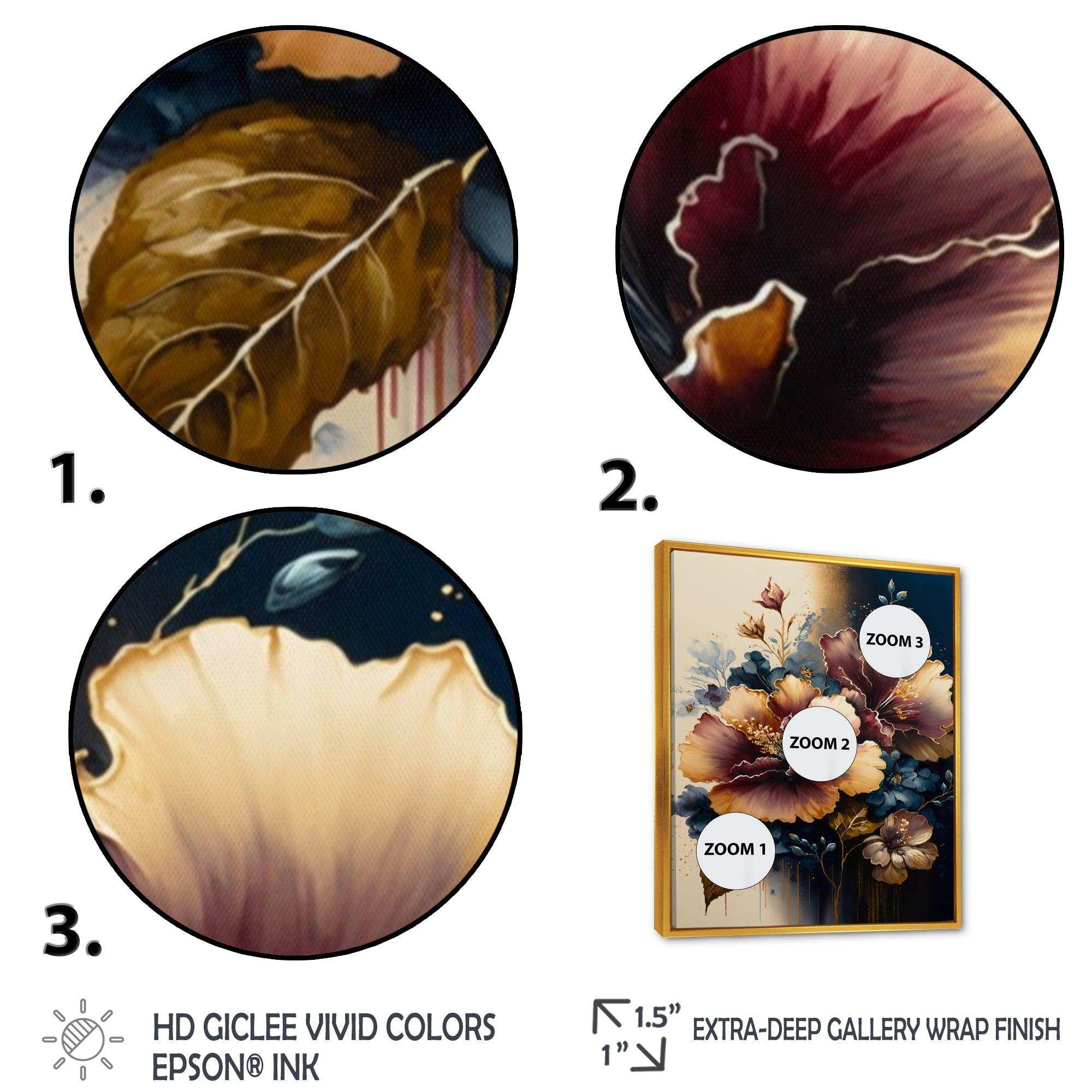 Burgundy And Blue Hibiscus Bunch I