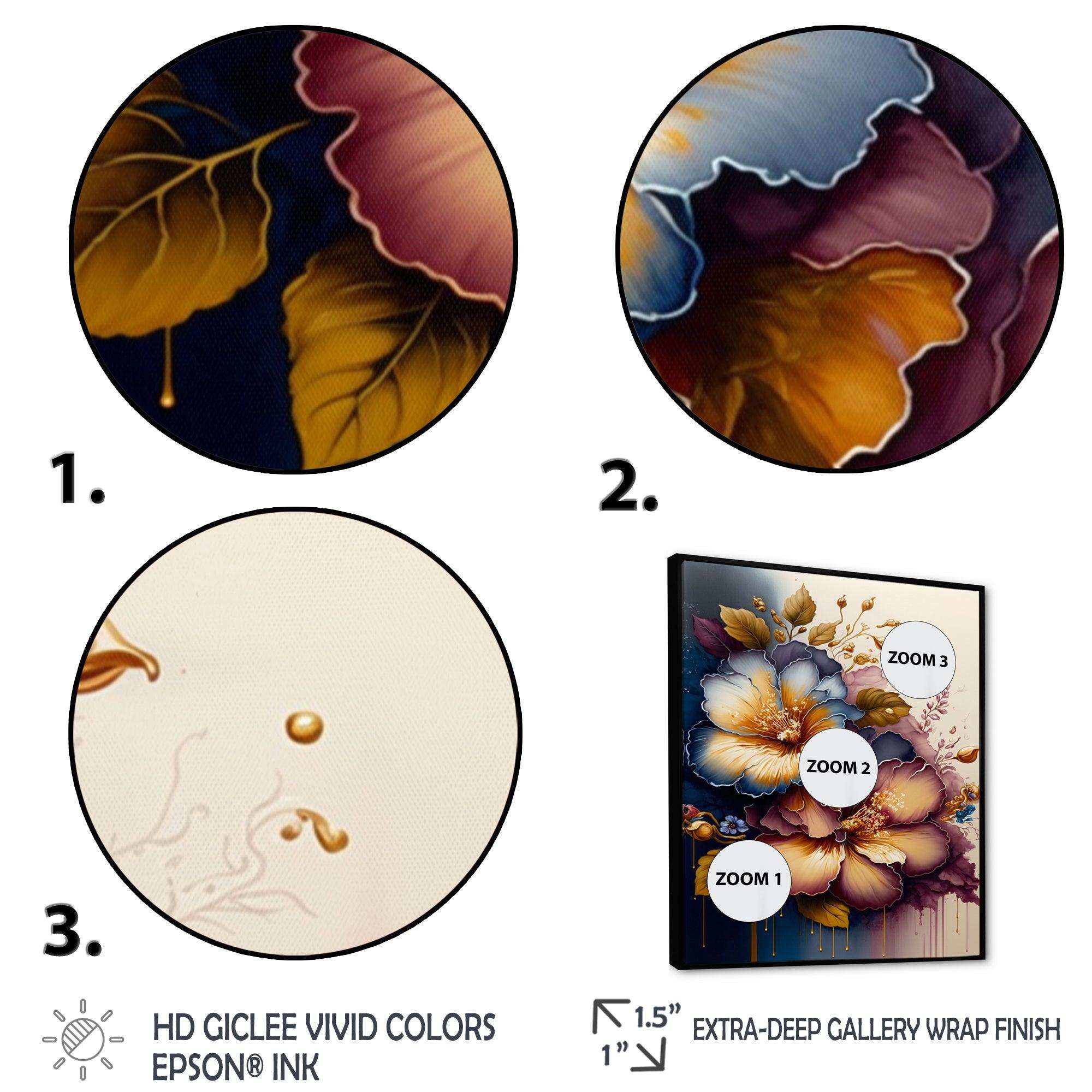 Burgundy And Blue Hibiscus Bunch II