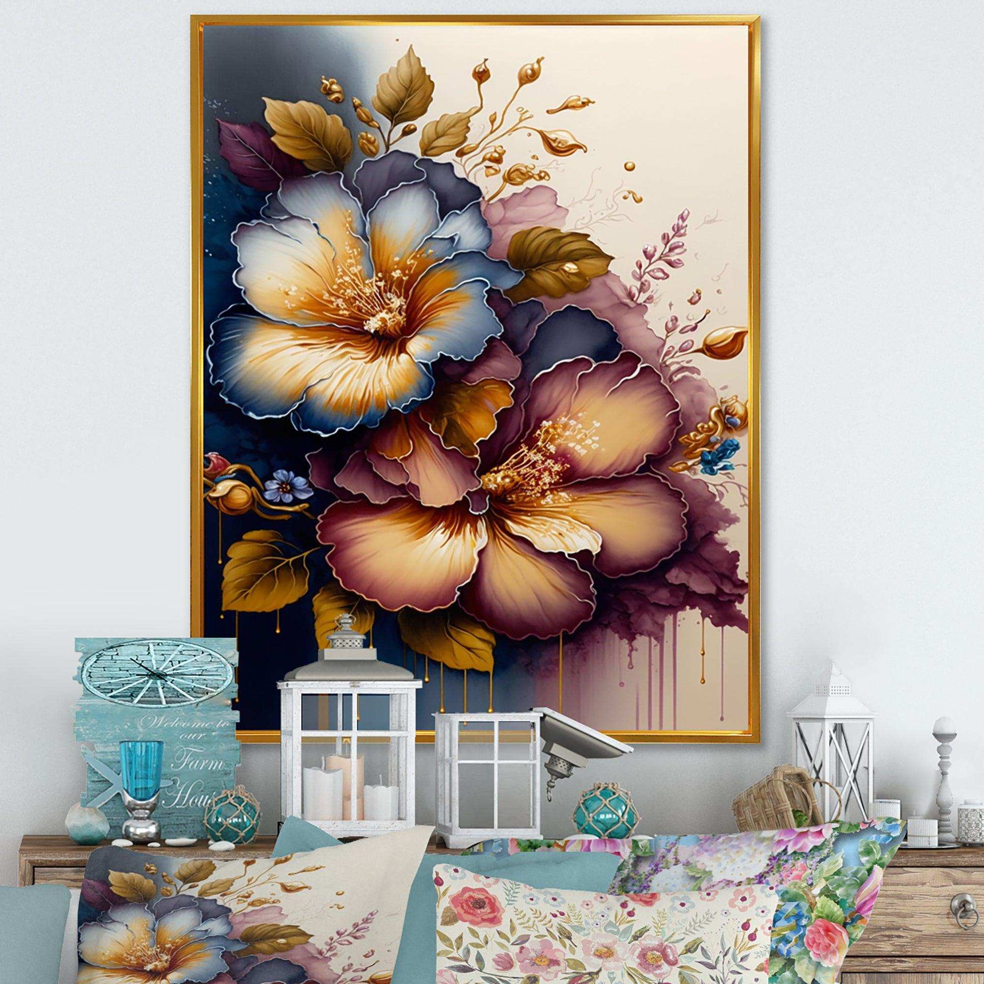 Burgundy And Blue Hibiscus Bunch II